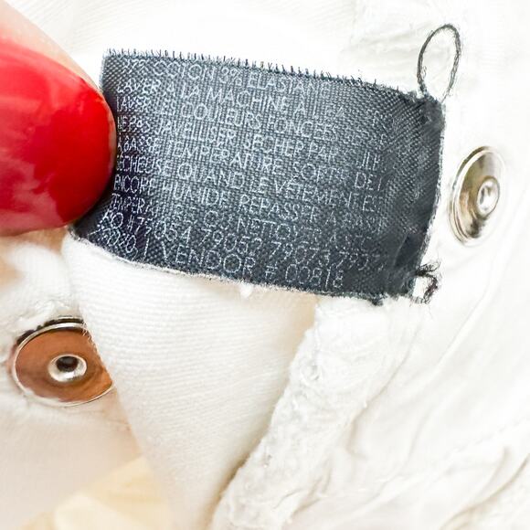 Club Monaco White Motorcycle Denim Jean Skinny Leg Size 28 - Picture 7 of 8